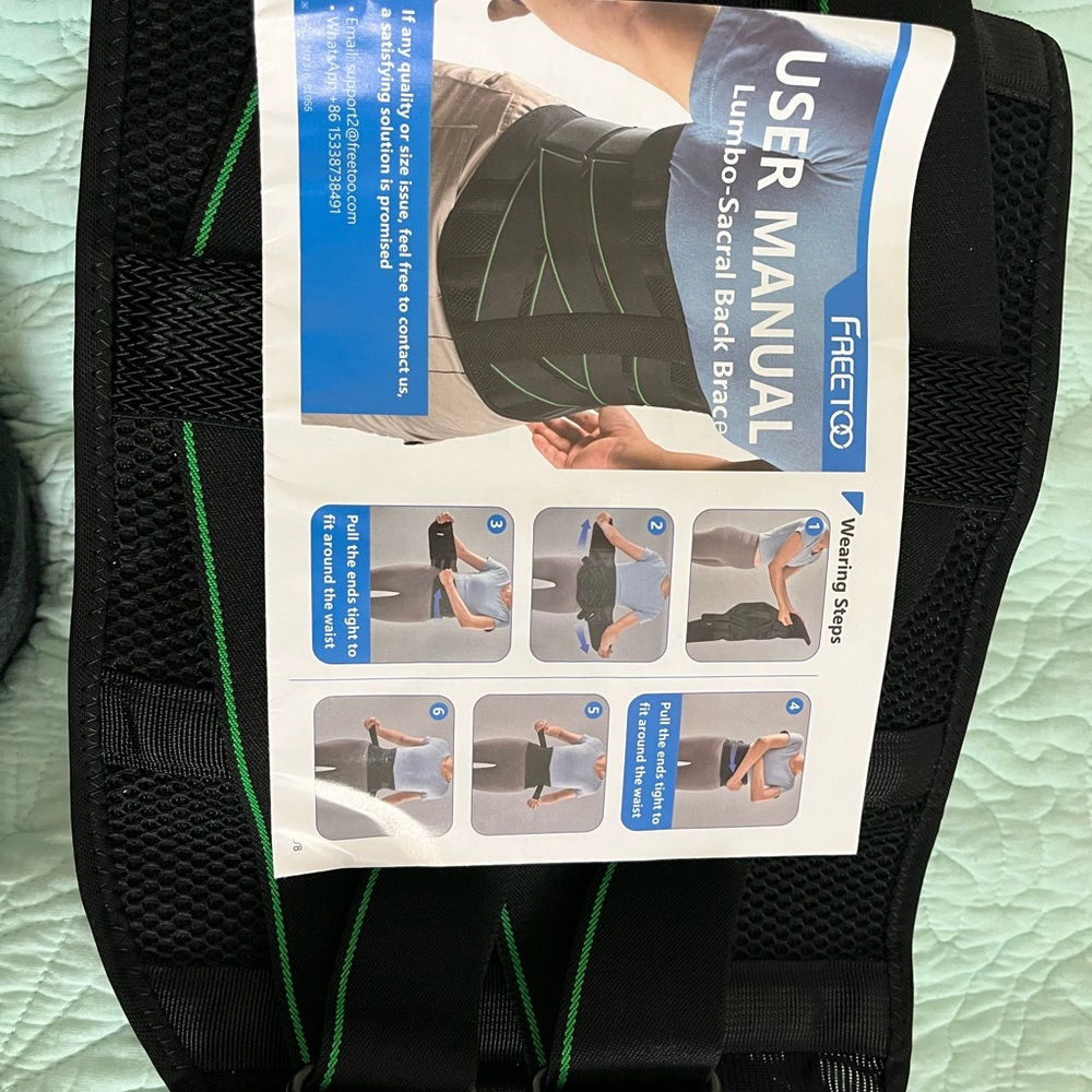 Black and Green Lumbo-Sacral Back Brace